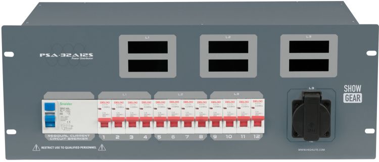Showtec PSA-32A12S - 12x MCB, Schuko-Ausgang