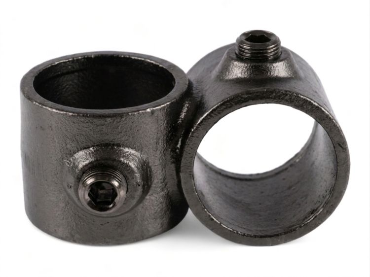 Riggatec Rohrverbinder Kreuzstück vorgesetzt 90° für 48,3 mm Rohr in Schwarz