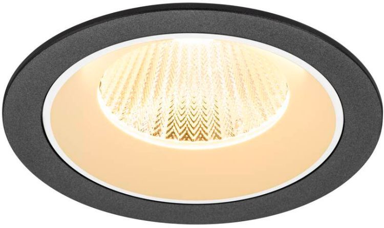 SLV NUMINOS® L, Deckeneinbauleuchte, 3000 K, 40°, IP20, rund, schwarz / weiß