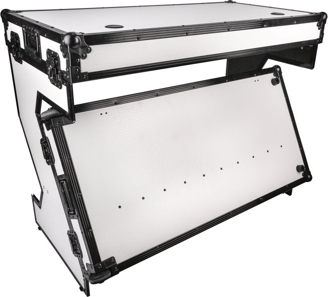 SHOWGEAR Tragbarer Tisch im Z-Stil, vielseitig einsetzbar – Hybrid-Flightcase – Weiß