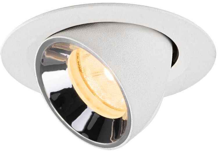 SLV NUMINOS® GIMBLE XS, Deckeneinbauleuchte weiß/chrom 3000 K 20°