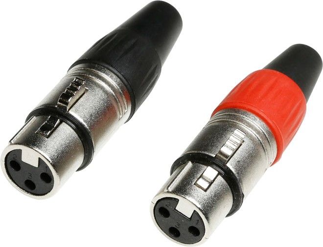 Adam Hall Connectors 7907 XLR Steckverbinder, 3-Pol female, Paar rot/schwa