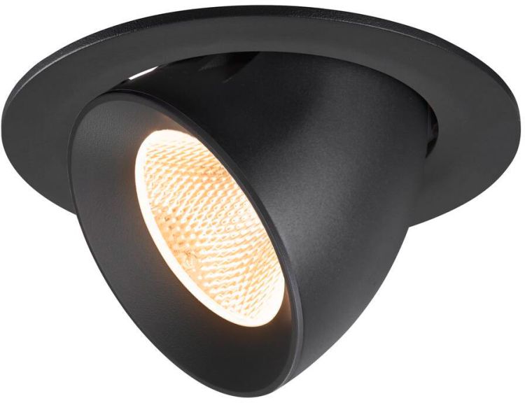 SLV NUMINOS® GIMBLE L, Deckeneinbauleuchte, 2700 K, 20°, IP20, rund, schwarz