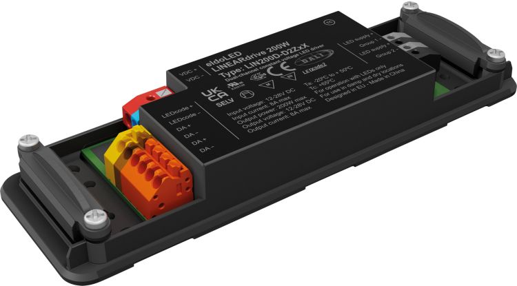 ELDOLED LINEARdrive DC – 200 W Konstantspannung – DALI-2 – 1 Kanal, 2 Ausgänge – LIN200D2Z1D3