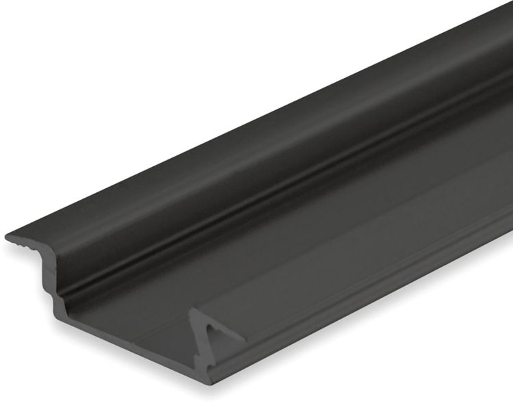 ISOLED LED Einbauprofil DIVE12 FLAT Aluminium schwarz eloxiert RAL 9005, 300cm