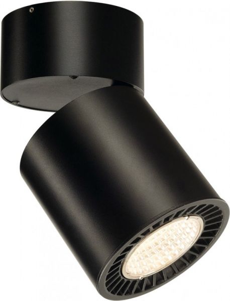SLV SUPROS CL, luminaria de montaje en techo LED Interior, redonda, negro, 3000K, reflector de