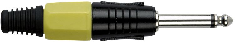 DAP 6.3 mm. Klinkeverbinder Mono, Schwarz/ Endkappe Gelb