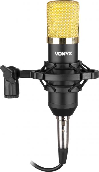 Vonyx CM400B Studio-Kondensatormikrofon Schwarz/Gold