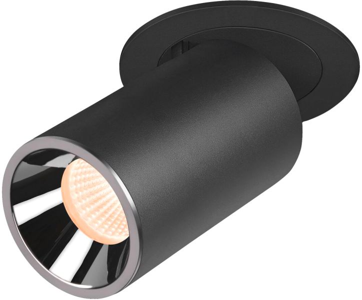 SLV NUMINOS® PROJECTOR M, Deckeneinbauleuchte, 2700 K, 20°, zylindrisch, schwarz / chrom