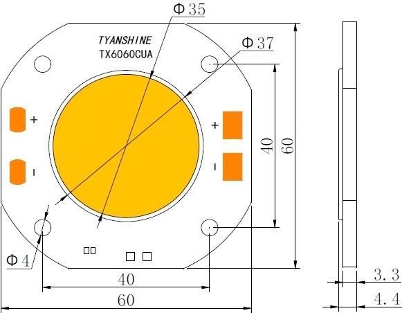 LED COB 250W LED PFE-250 3000K Profile Spot (TX-6060W250D180CUY)