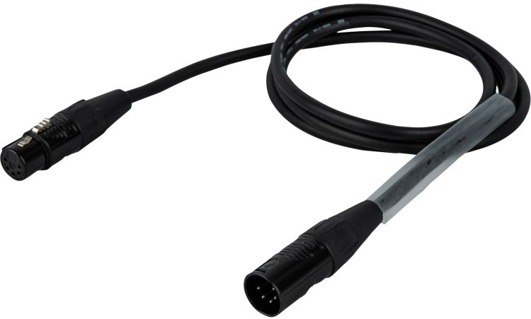 DAP-Audio FLR08 - DMX/AES-EBU XLR/M 5P auf XLR/F 5P 0,75 m - Versilbert
