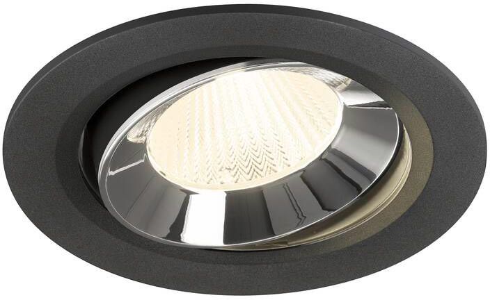 SLV NUMINOS® MOVE L, Deckeneinbauleuchte schwarz/chrom 4000 K 40°