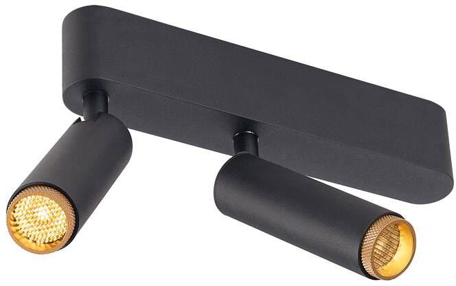 SLV GRIP! S, Deckenaufbauleuchte, double, PHASE, 3000 K, 21 W, 29°, schwarz / gold