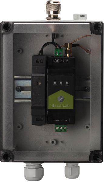 DIN-Schienen-Gehäuse IP67 Außenschutz für auf DIN-Schienen montierte LumenRadio-Produkte
