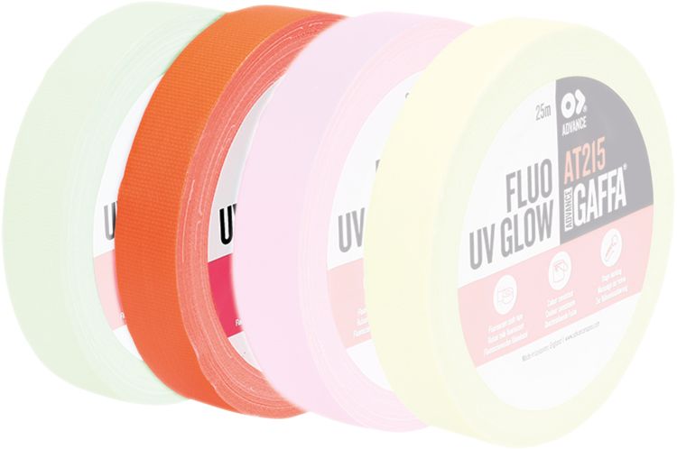 Advance Tapes AT215 Fluoreszierendes Gaffa-Klebeband Orange Orange – 19 mm – 25 m