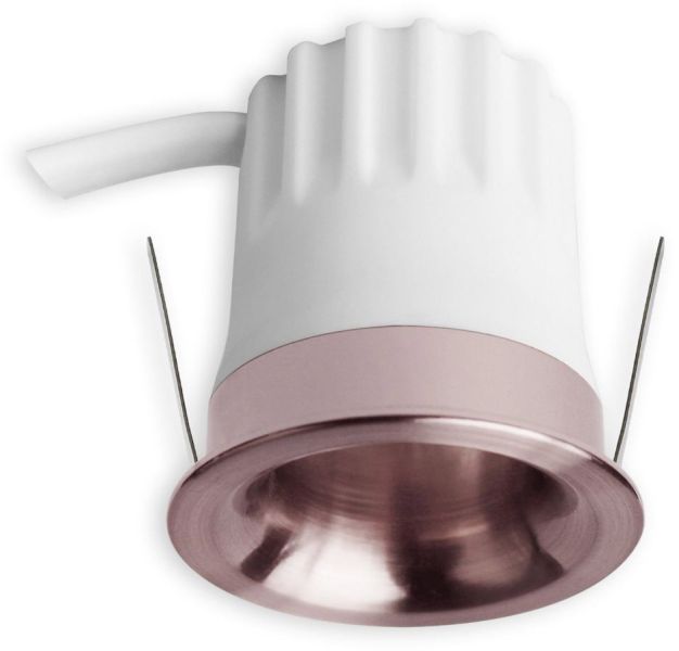 ISOLED LED Einbaustrahler BACK32, rosegold, rund, 5W, CRI90, 2700K, rückversetzt, Honeycomb