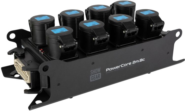 SHOWGEAR PowerCore 2 m, 8-poliges Breakout-Kabel, H16 Ein-/Ausgang auf 8x CEE 16 A (1P+N+PE)
