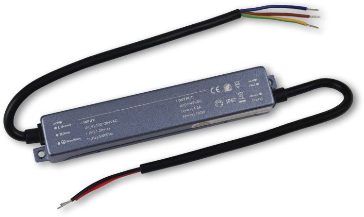 ISOLED LED Trafo 48V/DC, 100W, IP67, ultraflach