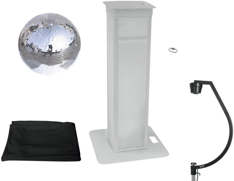 EUROLITE Set Spiegelkugel 50cm mit Stage Stand variabel + Cover schwarz