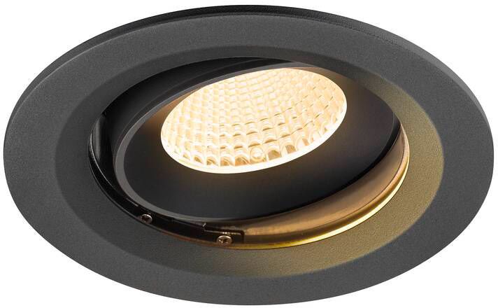 SLV NUMINOS® MOVE M, Deckeneinbauleuchte, 3000 K, 40°, IP20, rund, schwarz