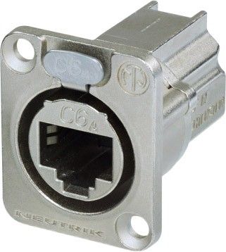 Neutrik NE 8 FDXP 6 Einbaubuchse D-Form CAT6, vernickelt