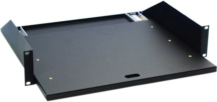 Adam Hall 19" Parts 87555 19" Rackwanne 2 HE mit Auszugsschienen