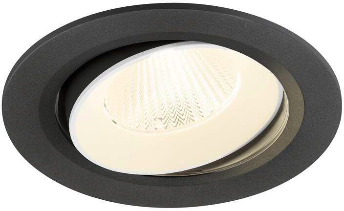 SLV NUMINOS® MOVE L, Deckeneinbauleuchte, 4000 K, 40°, IP20, rund, schwarz / weiß