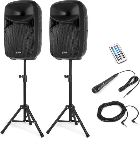 Vonyx VPS102A Plug & Play 600W Lautsprecher-Set mit Ständern