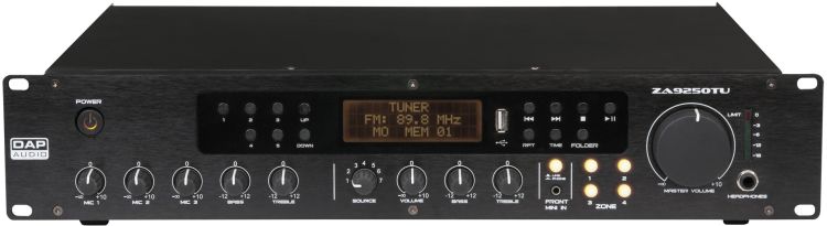 DAP-Audio ZA-9250TU - Zonen-Verstärker mit 250 W und 100 V