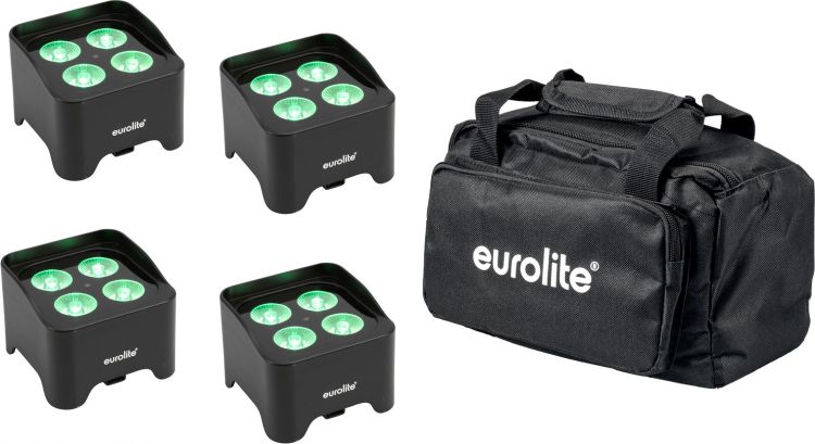 EUROLITE Set 4x AKKU Mini UP-4 QCL Spot + Softbag