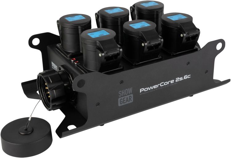 SHOWGEAR PowerCore 2s.6c Breakout-Stecker, S19-Ein-/Ausgang auf 6x CEE 16 A (1P+N+PE)