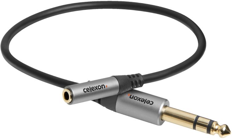 celexon 6,3mm Stereo Klinke auf 3,5mm Stereo Klinke M/F Audioadapter 0,25m- Professional Line