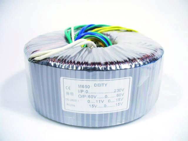 Ringkerntrafo Sec.: 60-0-60V/11V/15V/15-0-15V Pri.: 230V (M650) PAP-650