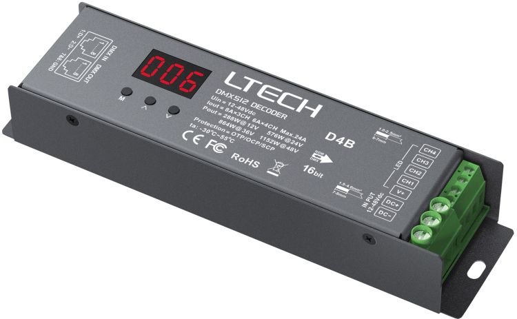 LTECH DMX LED-Treiber 4x 8A