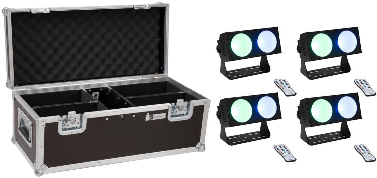 EUROLITE Set 4x LED CBB-2 COB RGB Leiste + Case