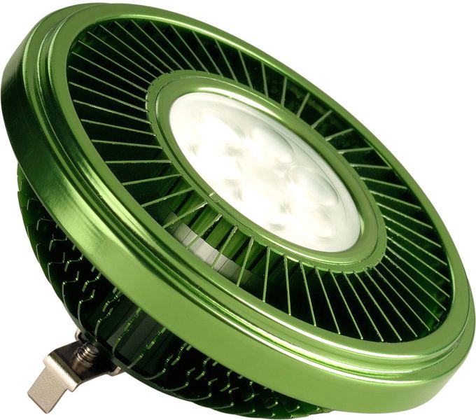 SLV LED QRB111 Leuchtmittel, grün, 19,5W, 30°, 2700K, dimmbar