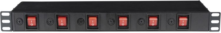 Showtec 19" 1U Socketstrip - 6 Zonen