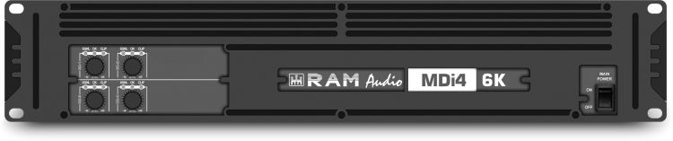 Ram Audio MDi4-6K D S/X - 4 Kanal Verstärker 4 x 1500W 4 Ohm mit Speakon/XLR und Dante