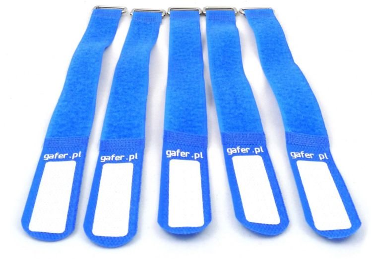 GAFER.PL Kabelbinder Klettverschluss 25x260mm 5er Pack blau