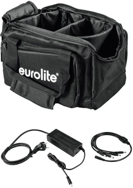 EUROLITE Set SB-14 Soft-Bag + Ladegerät 4x AKKU Flat Light 1