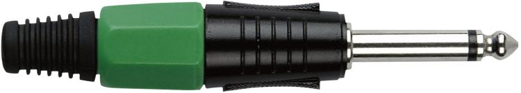 DAP 6.3 mm. Klinkeverbinder Mono, Schwarz/ Endkappe Grün