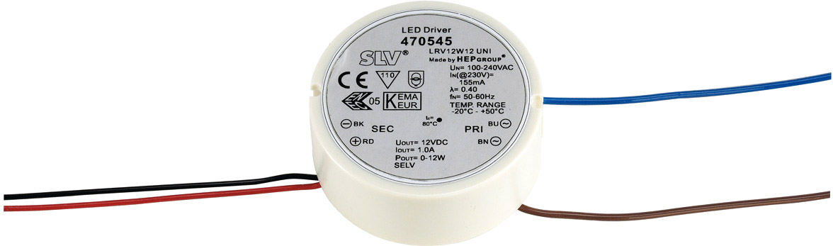 SLV LED Strip Einspeiser 8mm, mit 30cm Kabel, 1 Stück
