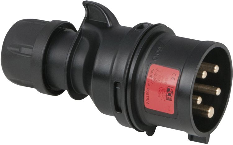 PCE CEE 16A 400V 5p Stecker männlich - Schwarz, Turbo Twist, IP44