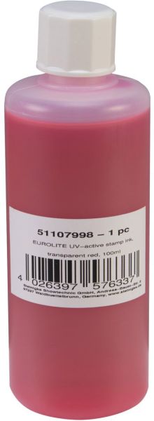 EUROLITE UV-aktive Stempelfarbe, transparent rot, 100ml