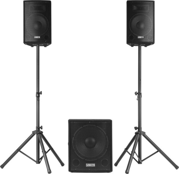 Vonyx VX1015BT 2.1 Aktiv-Lautsprecher-Set 15"