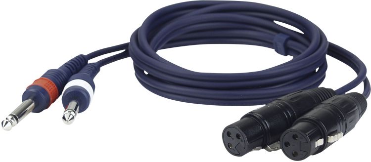 DAP FL43 - 2 unbal. Klinke mono L/R > 2 XLR/F 3 p. 1,5 m