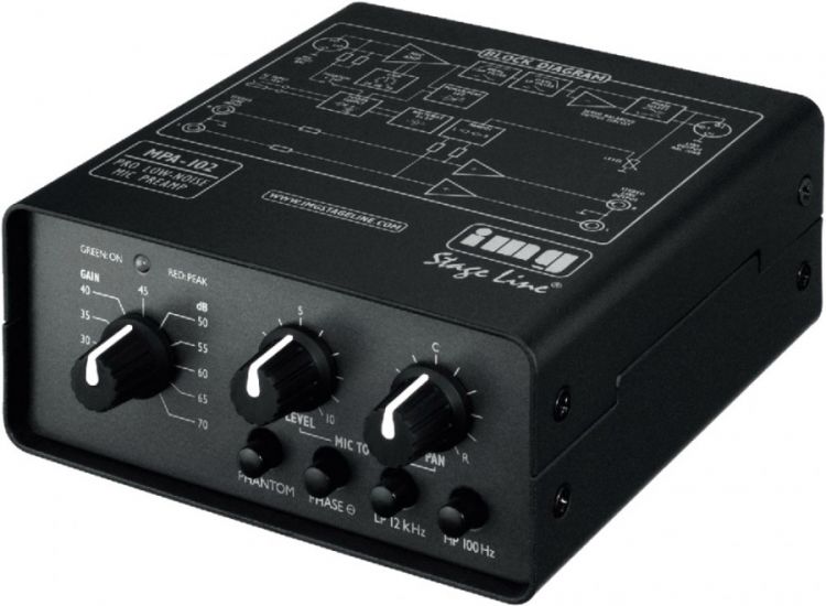MPA-102 1-Kanal-Low-Noise-Mikrofon-Vorverstärker