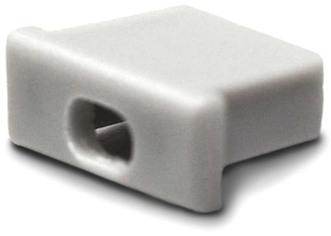 ISOLED Endkappe für Profil MINI-AB10 silber, mit Kabeldurchführung