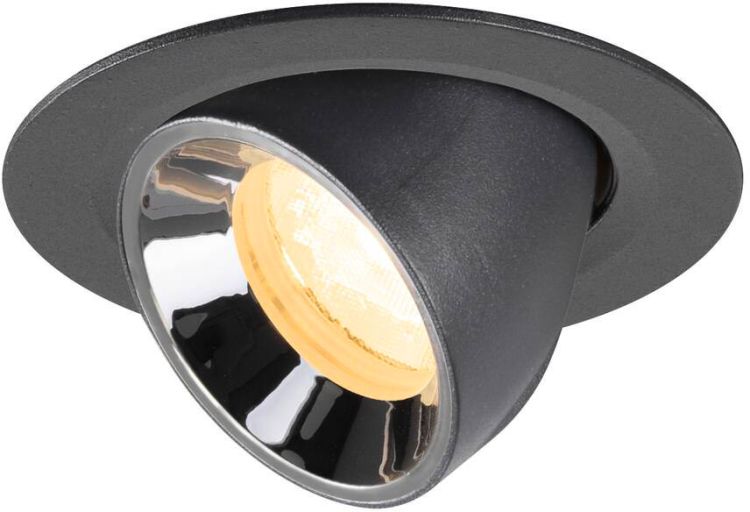 SLV NUMINOS® GIMBLE XS, Deckeneinbauleuchte schwarz/chrom 3000 K 40°
