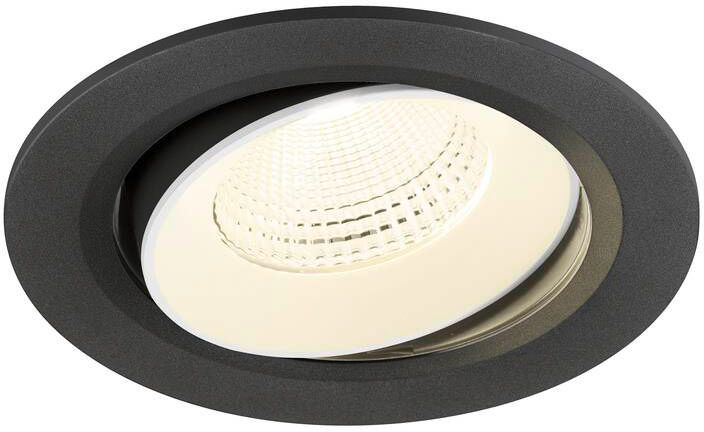 SLV NUMINOS® MOVE L, Deckeneinbauleuchte, 4000 K, 55°, IP20, rund, schwarz / weiß